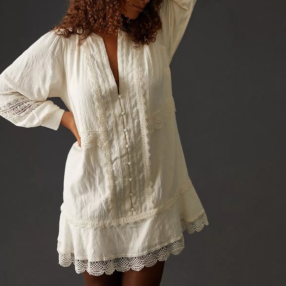 By Anthropologie Button-Front Mini Dress - Picture 8 of 10